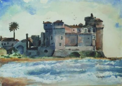 Castello di Santa Severa (Roma), con mare in primo piano