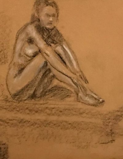 Nudo femminile accovacciato